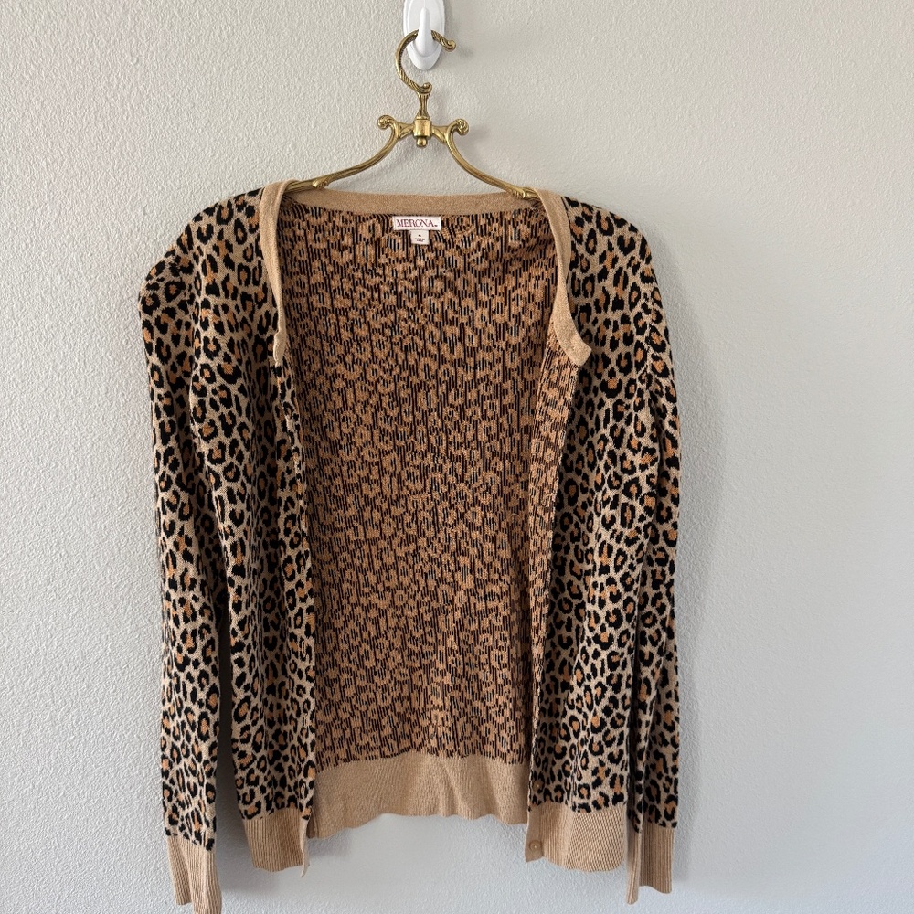 Cheetah Print Cardigan Sweater